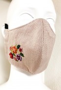 Embroidered Beige Mask